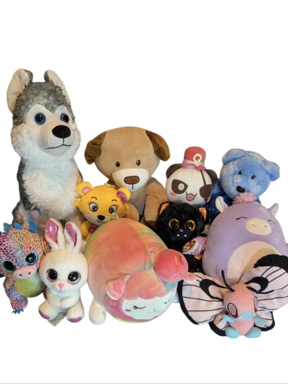 Cute & Squishy Plushie Lot - 11 Assorted Plushies